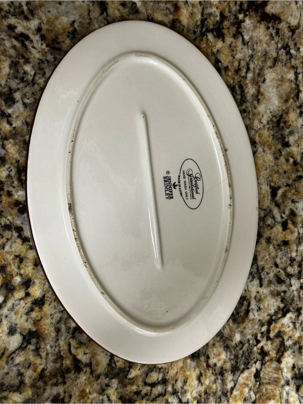 Olives Ceramic Trivet/Serving Platter - Green and Gold